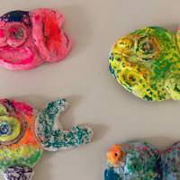 Painted clay fish - VI